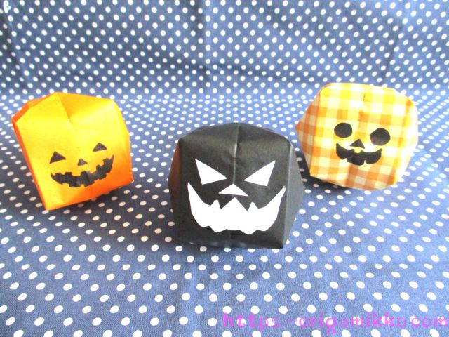折り紙でハロウィンかぼちゃの立体の折り方 簡単におばけかぼちゃが完成 保育園児にもオススメ おりがみっこ