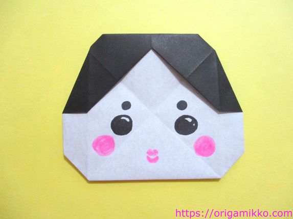 節分の折り紙 おたふくの折り方 簡単にかわいいおかめを作ってみよう