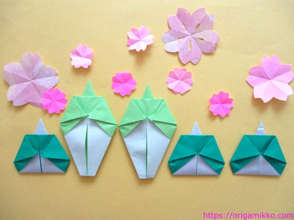 五人囃子の折り紙の作り方 簡単にひな祭りの雛人形の折り方2種類 3月の製作に幼児の保育や高齢者のリハビリにも最適です おりがみっこ