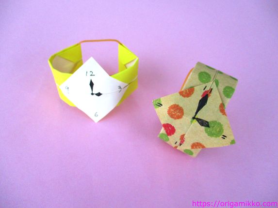 折り紙で腕時計の作り方 簡単に幼稚園の子供でも作れます