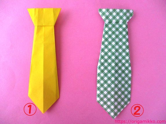 ネクタイ 折り紙の簡単な作り方2種類 幼稚園の子供でも折れます おりがみっこ