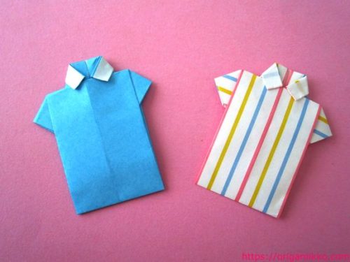 折り紙でシャツの作り方 簡単に幼稚園や保育園の幼児でも折れて父の日のプレゼントにおすすめ おりがみっこ