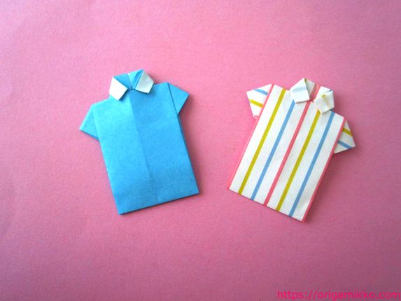 折り紙でシャツの作り方 簡単に幼稚園や保育園の幼児でも折れて父の日のプレゼントにおすすめ おりがみっこ