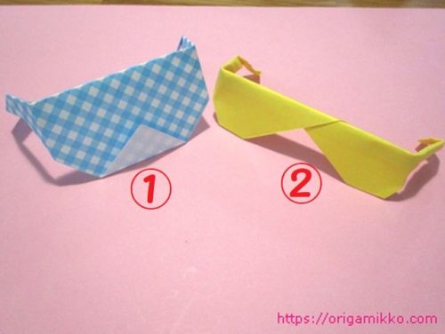 折り紙でメガネの折り方 簡単に幼稚園や保育園の子供でも立体のめがねが作れます おりがみっこ