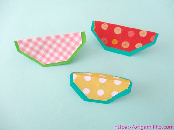 折り紙でスイカの立体な作り方 簡単に子供でも折れます 七夕や夏飾り