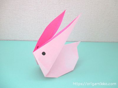 うさぎの折り紙 全身で立体の折り方 簡単でかわいいウサギの作り方 おりがみっこ